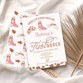 Invitation Rustique Pink Boot Cowgirl Premier Rodéo 1er Anniv