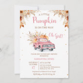 Invitation Rustique Pink Truck Petit Baby shower Citrouille (Devant)