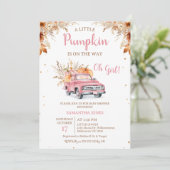 Invitation Rustique Pink Truck Petit Baby shower Citrouille (Debout devant)