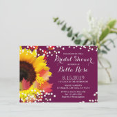 Invitation Rustique Plum de tournesol nuptiale dou (Debout devant)