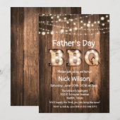 Invitation rustique pour barbecue de la fête des p (Devant / Derrière)