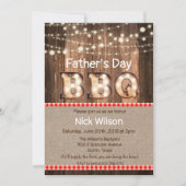 Invitation rustique pour barbecue de la fête des p (Devant)