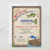 Invitation rustique pour garçon de 4 ans sur le th (Devant)