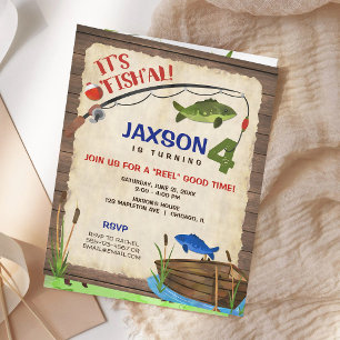 Invitation rustique pour garçon de 4 ans sur le th