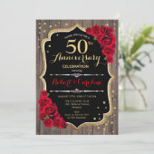Invitation Rustique pour le 50e Anniversaire - Boi (Debout devant)