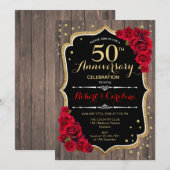 Invitation Rustique pour le 50e Anniversaire - Boi (Devant / Derrière)