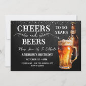 Invitation rustique pour les 50 ans Cheers and Bee (Devant)