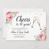 Invitation rustique pour les 50 ans de mariage ave (Devant)