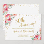 Invitation rustique pour les 50 ans de mariage ave (Devant / Derrière)