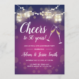 Invitation Rustique pour les 50 ans de Mariage ave