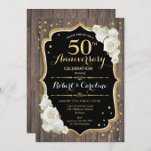 Invitation Rustique pour les 50 Ans de Mariage - B (Devant / Derrière)