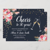 Invitation rustique pour les 50 ans de mariage Flo (Devant / Derrière)