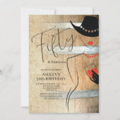 Invitation rustique pour les 50 ans pour femmes (Devant)