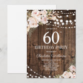 Invitation rustique pour les 60 ans (Devant / Derrière)