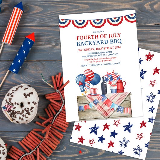 Invitation rustique pour un BBQ du 4 juillet