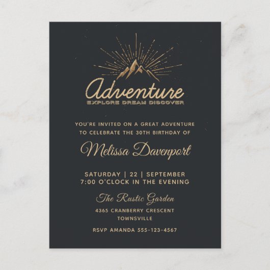 Invitation rustique pour une fête d'anniversaire d (Devant)