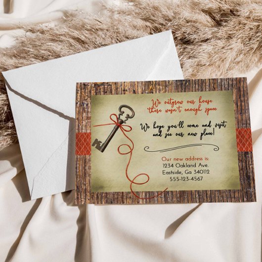 Invitation rustique pour une pendaison de crémaill