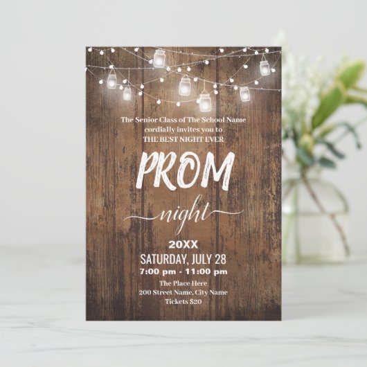 Invitation Rustique Prom (Debout devant)