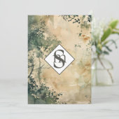 Invitation * Rustique R26 Mariage de monogramme de forêt QR R (Debout devant)