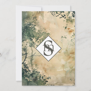 Invitation * Rustique R26 Mariage de monogramme de forêt QR R