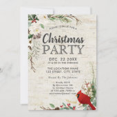 Invitation Rustique Red Bird Winter Greenergie Birch Party (Devant)