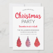 Invitation Rustique Red Christmas Trees (Devant)
