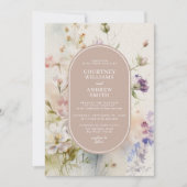 Invitation Rustique Retro Fleur sauvage d'aquarelle Mariage (Devant)
