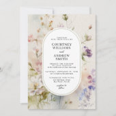 Invitation Rustique Retro Fleur sauvage d'aquarelle Mariage (Devant)