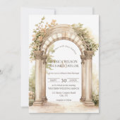 Invitation Rustique Romantique Arc Beige Ranch ferme grange (Devant)