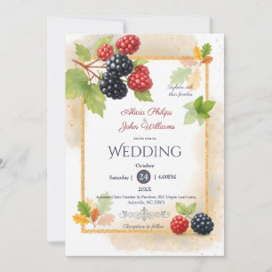 Invitation Rustique romantique Berry Mariage photo Retour