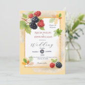 Invitation Rustique romantique Berry Mariage photo Retour (Debout devant)