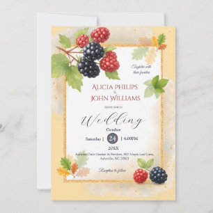 Invitation Rustique romantique Berry Mariage photo Retour