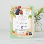 Invitation Rustique romantique Berry Mariage photo Retour (Debout devant)