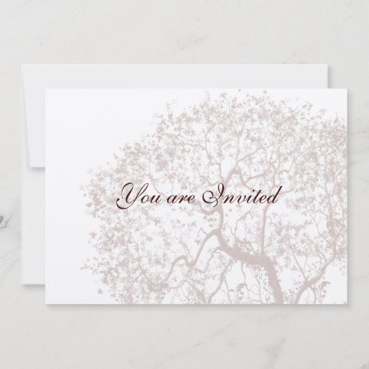 Invitation Rustique Romantique Brown Tree Mariages (Dos)