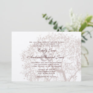 Invitation Rustique Romantique Brown Tree Mariages