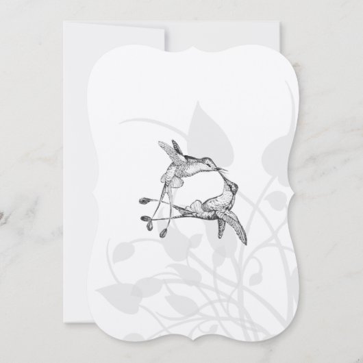 Invitation Rustique romantique Hummingbird Kiss Inséparable M (Dos)