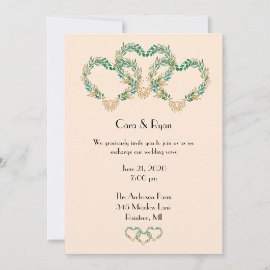 Invitation Rustique romantique Joli Mariage (Devant)