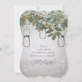 Invitation Rustique romantique Mason Jar Turquoise Aqua Coral (Dos)