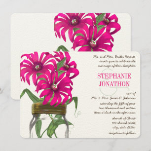 Invitation Rustique romantique Mason rose Jar Wild Flower Mar