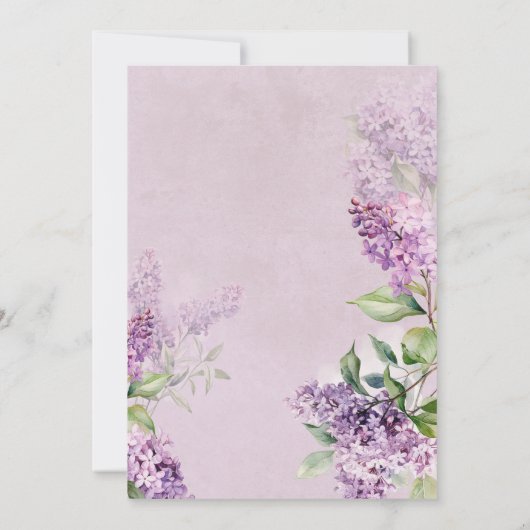Invitation Rustique romantique violet & Mariage Lilacs Sage (Dos)