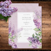 Invitation Rustique romantique violet & Mariage Lilacs Sage