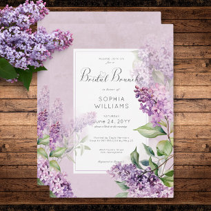 Invitation Rustique romantique violet & Sage Lilacs Bridal Br