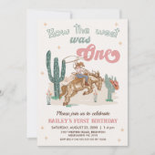 Invitation Rustique rose Brown Comment l'Ouest a été un 1er a (Devant)