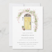 Invitation Rustique Rose Cottage Jardin Mariage (Devant)