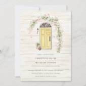 Invitation Rustique Rose Cottager Garden Mariage (Devant)