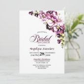 Invitation Rustique Rose Floral Douche nuptiale (Debout devant)