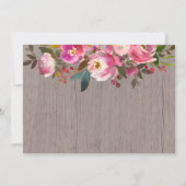 Invitation Rustique rose Floral Première Sainte Communion Pho (Dos)