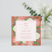 Invitation Rustique rose Hydrangea C'est un Baby shower de fi (Debout devant)