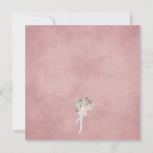 Invitation Rustique rose Mauve & Coral Aquarelle Rose Mariage (Dos)