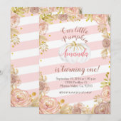 Invitation Rustique rose Notre Citrouille tourne une invitati (Devant / Derrière)